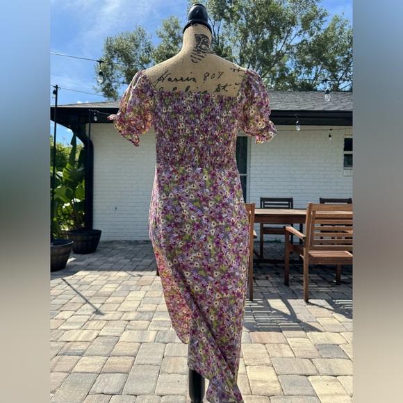 NWOT o.p.t Anthropologie Floral Boho Midi Dress with Slit Purple Size Medium - Picture 11 of 13